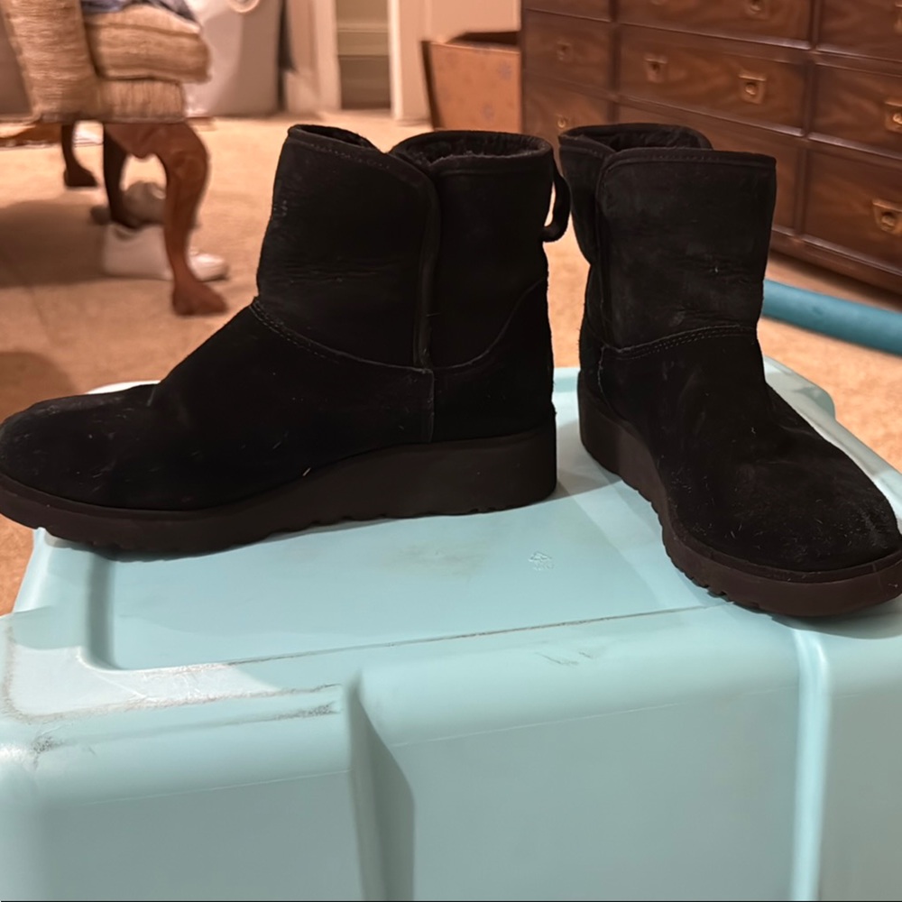 UGG Black Suede Ankle Boots